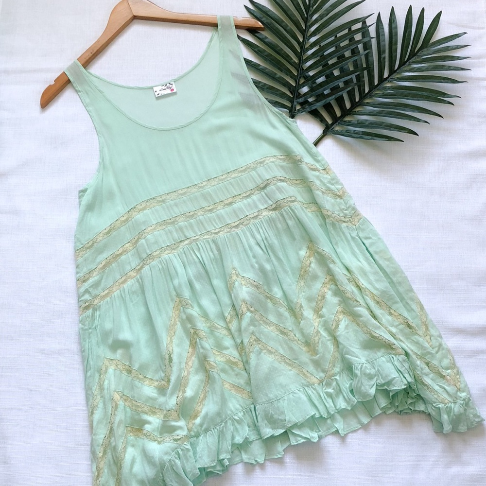 Free People Voile and Lace Trapeze Slip